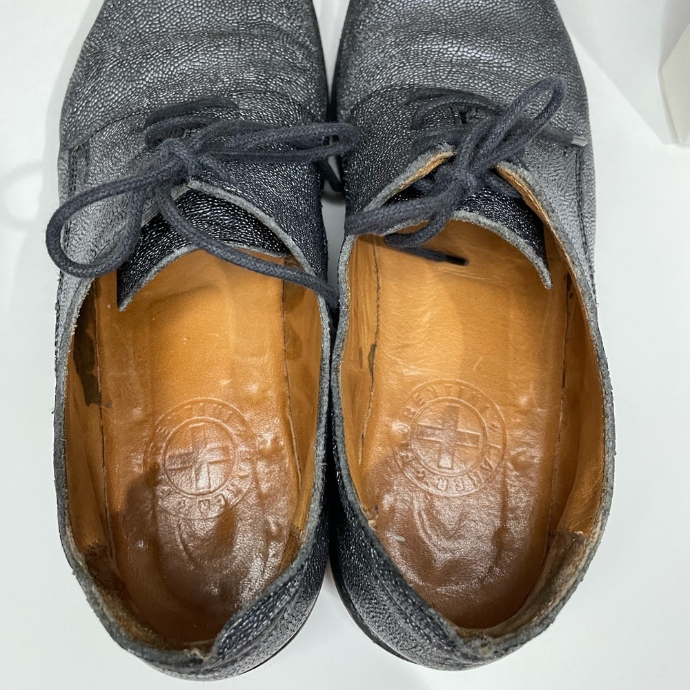 Fiorentini + Baker leather Oxford shoes silver crackled specks - Picture 6 of 12